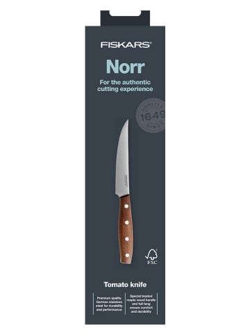 Fiskars Tomatenmesser ''Norr'' in Braun/ Silber - (L)12 cm