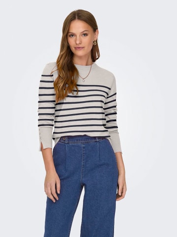 JDY Pullover in Creme/ Schwarz