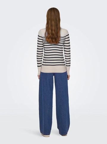 JDY Pullover in Creme/ Schwarz
