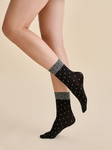 Gabriella Socken "Dina" in Schwarz/ Grau - 50 DEN