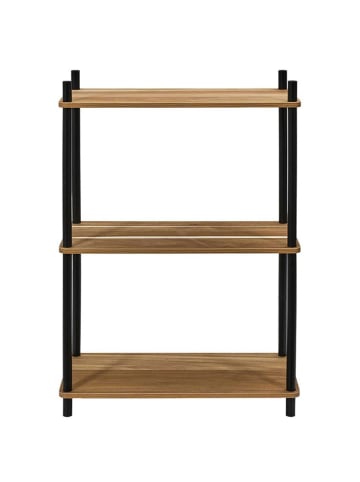 Rétro Chic Standregal in Hellbraun/ Schwarz - (B)60 x (H)84 x (T)30 cm
