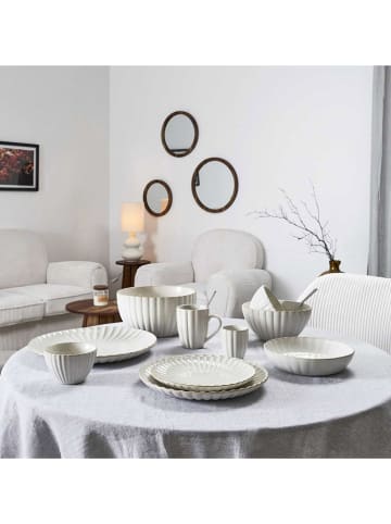 THE HOME DECO FACTORY 6-delige set: dinerborden "Vlora" crème - Ø 21,7 cm