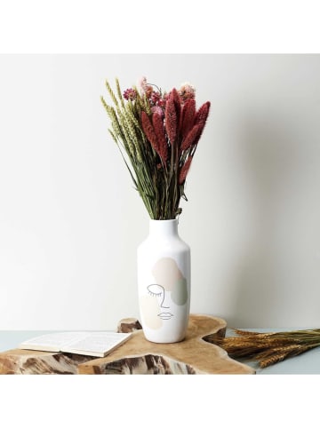 THE HOME DECO FACTORY Vase in Weiß/ Bunt - (H)29 x Ø 12,5 cm
