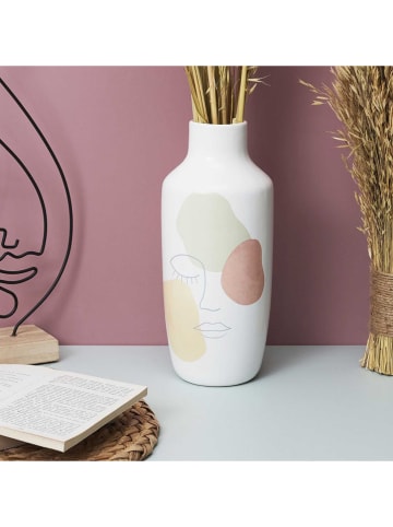 THE HOME DECO FACTORY Vase in Weiß/ Bunt - (H)29 x Ø 12,5 cm