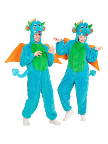 Carnival Party Kostümoverall "Drache'' in Grün/ Blau/ Orange