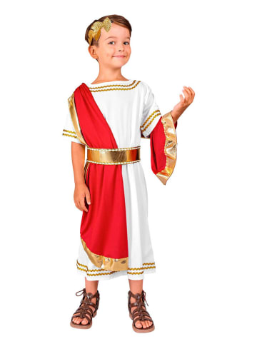 Carnival Party 3-delig kostuum "Romeinse Keizer" wit/rood/goudkleurig