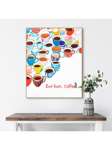 Orangewallz Druk artystyczny "Coffee First" w ramce
