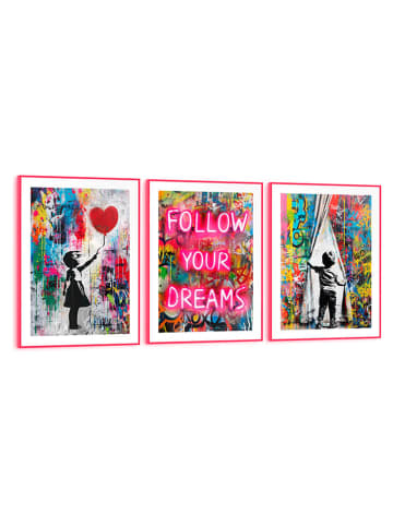 Orangewallz 3er-Set: Gerahmte Kunstdrucke "Streetart Compilation"