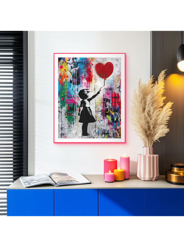 Orangewallz Ingelijste kunstdruk "Concrete Balloon Girl"