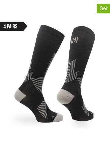 Norfolk 4er-Set: Funktionssocken in Schwarz/ Hellgrau