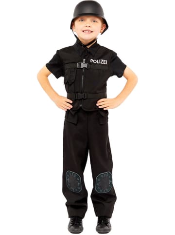 amscan 3-częściowy kostium "Niemiecki policjant S.W.A.T." w kolorze czarnym