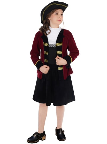 CHAKS 4tlg. Piratenkostüm "Lady" in Rot/ Schwarz
