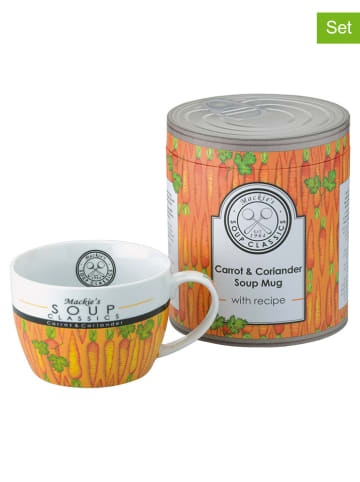 BIA INTERNATIONAL 2-delige set: mokken ''Mackie's Soup - Carrot & Coriander'' oranje - 650 ml