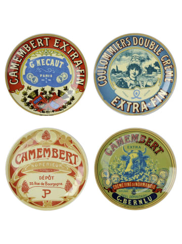 BIA INTERNATIONAL Talerze śniadaniowe (4 szt.) ''Classic Camembert'' ze wzorem - Ø 20 cm