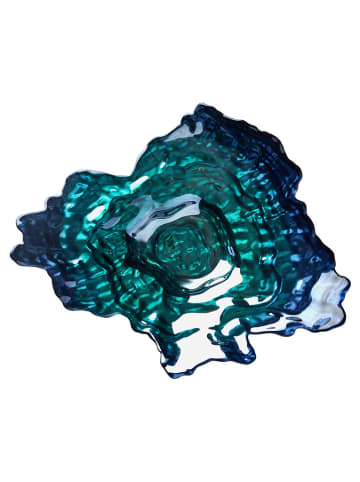 Anton Studio Designs Miska dekoracyjna "Oyster" w kolorze turkusowo-granatowym- 43 x 35,5 cm