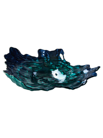 Anton Studio Designs Decoratieve schaal ''Oyster'' donkerblauw/turquoise - (L)43 x (B)35,5 cm
