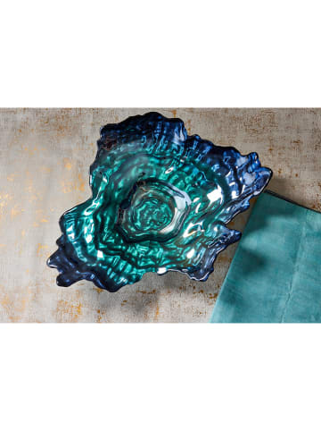Anton Studio Designs Miska dekoracyjna "Oyster" w kolorze turkusowo-granatowym- 43 x 35,5 cm