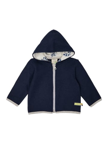 loud + proud Woll-Sweatjacke in Dunkelblau