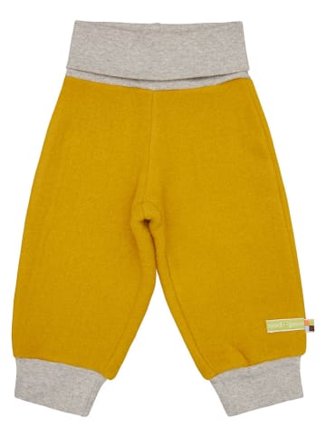 loud + proud Wollen sweatbroek mosterdgeel/grijs