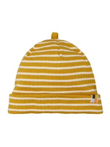 loud + proud Beanie in Senf/ Weiß