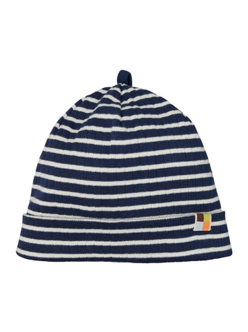 loud + proud Czapka beanie w kolorze granatowo-białym