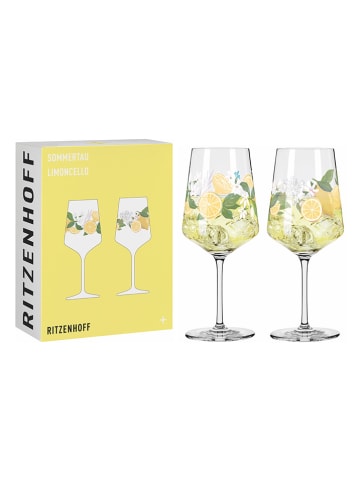 RITZENHOFF 2er-Set: Cocktailgläser ''Sommertau Limoncello'' in Gelb - 544 ml