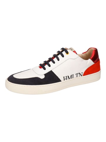 MELVIN & HAMILTON Skórzane sneakersy "Jesper 1" w kolorze białym ze wzorem