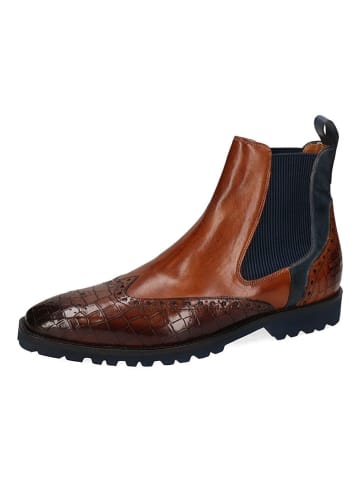 MELVIN & HAMILTON Leren chelseaboots "Emil 9" lichtbruin/donkerblauw