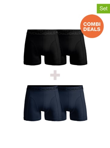 Muchachomalo 4er-Set: Boxershorts in Dunkelblau/ Schwarz