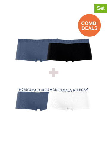 Muchachomalo 4er-Set: Pantys in Schwarz/ Weiß/ Blau