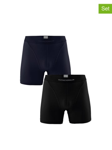 Muchachomalo 2er-Set: Boxershorts in Schwarz/ Dunkelblau
