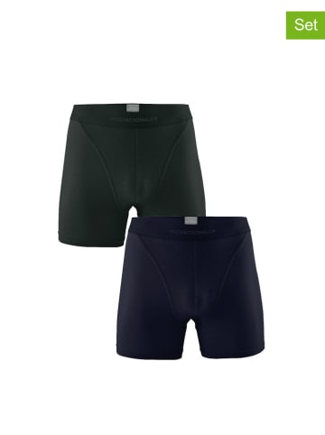 Muchachomalo 2er-Set: Boxershorts in Dunkelgrün/ Dunkelblau