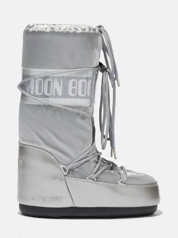 Moon Boot Kozaki zimowe "Icon" w kolorze srebrnym