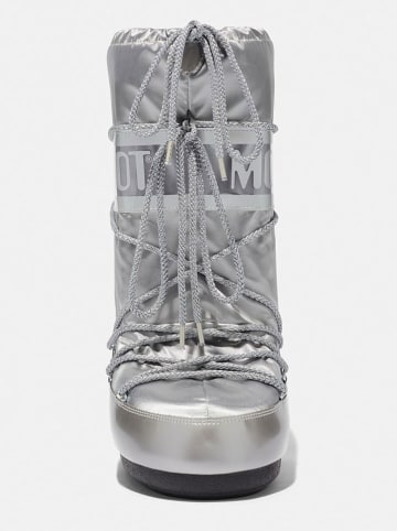 Moon Boot Kozaki zimowe "Icon" w kolorze srebrnym