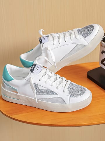 Sixth Sens Sneakers wit/zilverkleurig