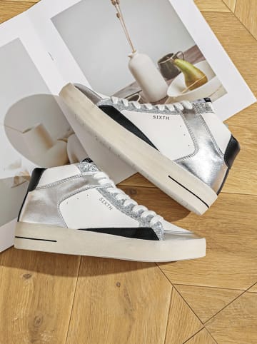 Sixth Sens Sneakers wit/zilverkleurig