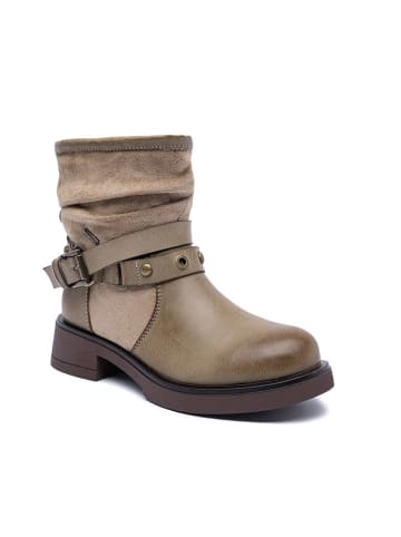 Foreverfolie Botki w kolorze khaki