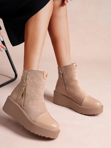 Foreverfolie Keilstiefeletten in Beige