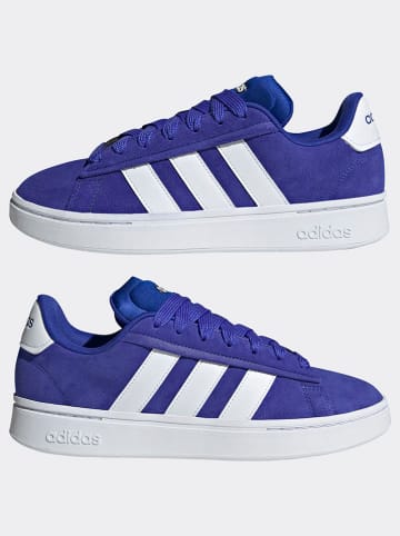 adidas Leder-Sneakers in Blau/ Weiß