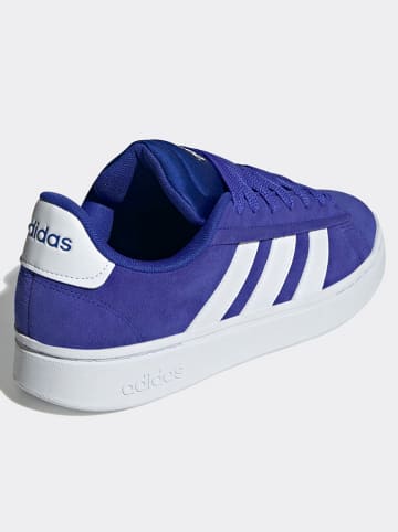 adidas Leder-Sneakers in Blau/ Weiß