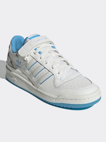 adidas Leder-Sportschuhe in Weiß/ Hellblau
