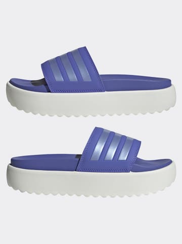 adidas Pantoletten in Lila/ Weiß