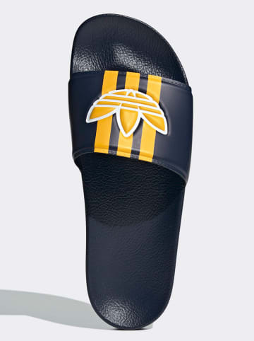 adidas Pantoletten in Dunkelblau/ Gelb