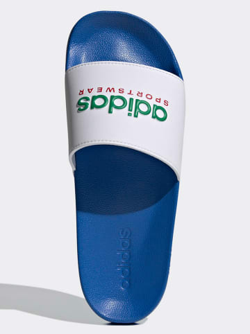 adidas Slippers blauw/wit