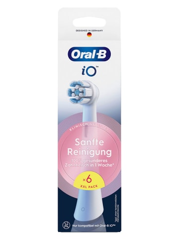 Oral-B 6er-Set: Ersatz-Bürstenköpfe "iO Sanfte Reinigung" in Weiß