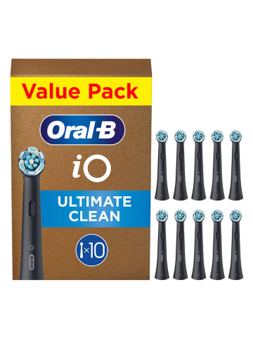 Oral-B 10er-Set: Ersatz-Bürstenköpfe "iO Ultimative Reinigung" in Schwarz