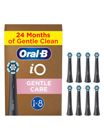 Oral-B 8er-Set: Ersatz-Bürstenköpfe "iO Sanfte Reinigung" in Schwarz