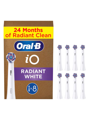 Oral-B 8er-Set: Ersatz-Bürstenköpfe "iO Radiant White" in Weiß