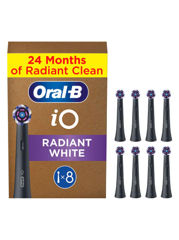 Oral-B 8er-Set: Ersatz-Bürstenköpfe "iO Radiant White" in Schwarz