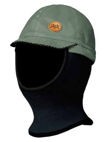 Wilma & Morris Cap mit Loop-Schal in Grün/ Schwarz